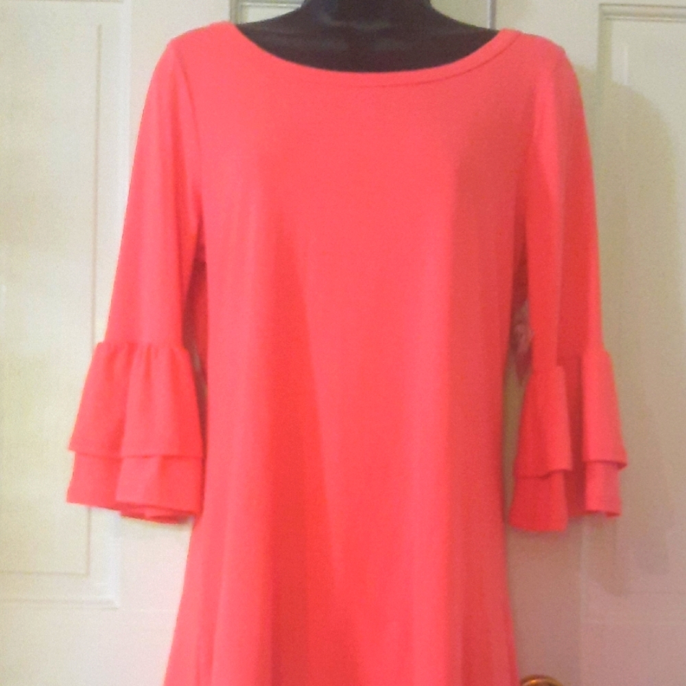 Andree Women's Coral Top with Bell Sleeves - Womens Size Small